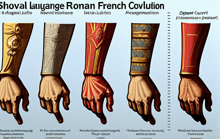 Historical Linguistic Evolution**
"Depicting the evolution of the French language from Vulgar Latin to modern French. Show subtle visual transitions representing Roman influence, medieval court culture, and modern globalization. Include elements of old manuscripts, royal crests, and modern digital interfaces, all blended harmoniously. Safe for work, appropriate content, fully clothed figures in period attire, professional, educational illustration, perfect anatomy, natural proportions, well-formed hands, proper finger count, modest clothing."
**